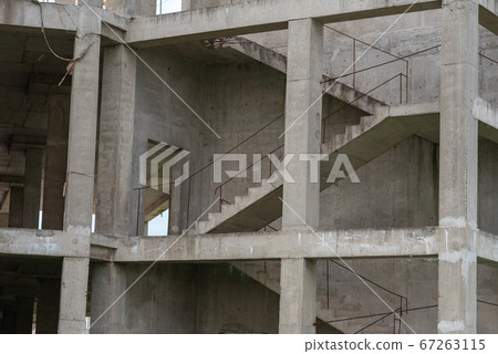 Staircase on a house under construction without Staircase on a house under construction without 67263115