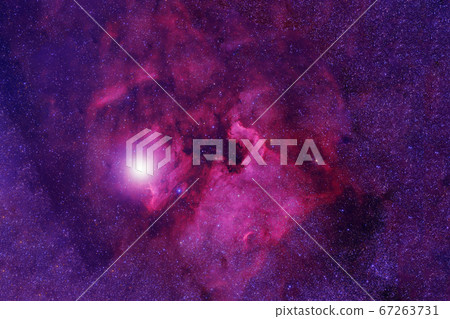 Beautiful pink cosmic nebula in deep space. Beautiful pink cosmic nebula in deep space. 67263731