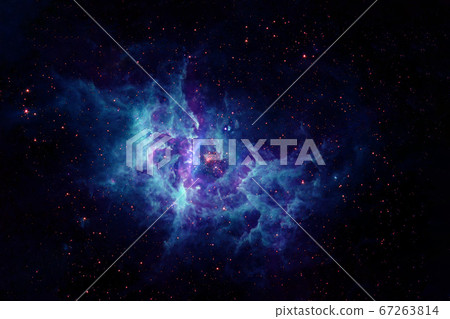 A beautiful blue galaxy in deep space. Elements of A beautiful blue galaxy in deep space. Elements of 67263814