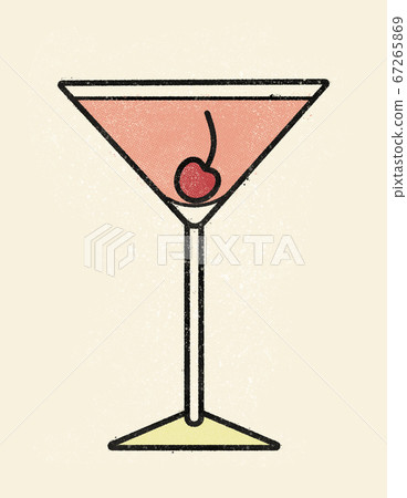 Classic Martini Manhattan cocktail with Maraschino cherry in old school print halftone dotted offset press dirty gritty comic print style. Beach bar event poster, club menu, drink ads, website recipe. Classic Martini Manhattan cocktail with Maraschino cherry in old school print halftone dotted offset press dirty gritty comic print style. Beach bar event poster, club menu, drink ads, website recipe. 67265869