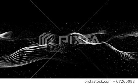 Black and white Color Digital Particles Wave Flow - Stock Illustration ...
