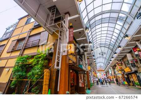 Tokyo cityscape in Japan, overlooking Kannon street in Asakusa, Tokyo = July 5 67266574