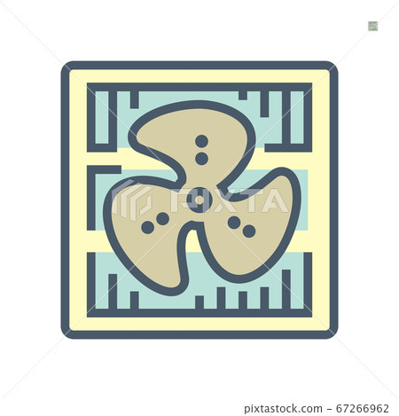 Air condenser and fan blade icon part of HVAC 67266962