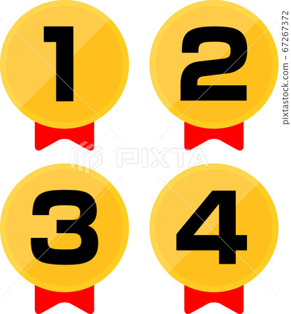 Simple ranking icons from 1st to 4th Simple ranking icons from 1st to 4th 67267372