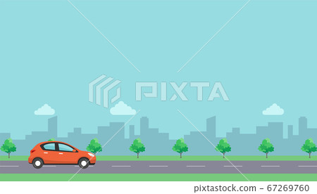 Stock Illustration: car, building, background Stock Illustration: car, building, background 67269760