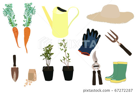 Vector stock illustration of a gardening set.... - Stock Illustration ...