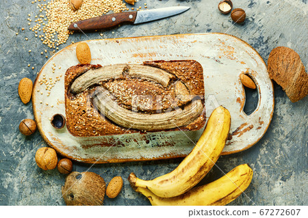 Homemade banana bread. Homemade banana bread. 67272607