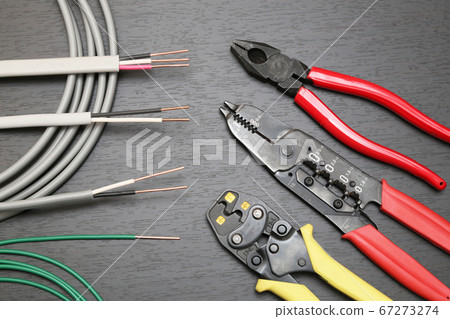 Electrical wiring work Cable and electrical work tools Electrical wiring work Cable and electrical work tools 67273274