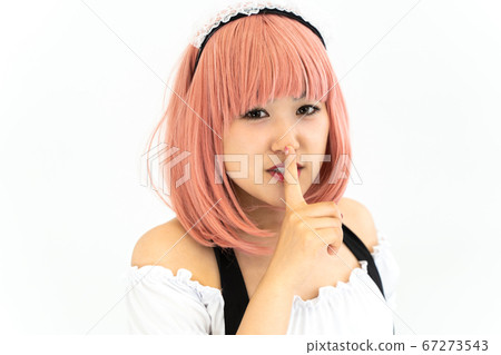Maid with pink hair color Maid with pink hair color 67273543