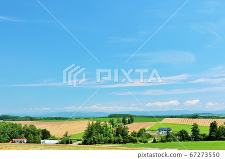 Biei in Hokkaido blue sky Biei in Hokkaido blue sky 67273550