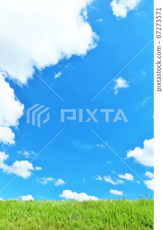 Hokkaido summer blue sky and grassland 67273571