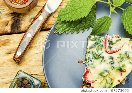 Italian omelet with herbs 67273693