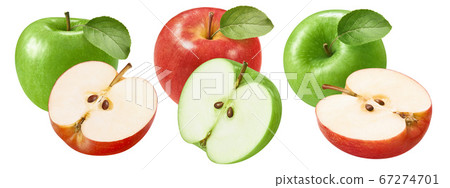 Red and green apple isolated on white background Red and green apple isolated on white background 67274701