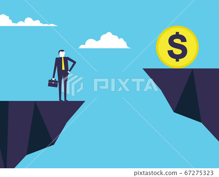 Businessman finding the way to get a money on top Businessman finding the way to get a money on top 67275323
