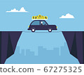 Businessman driving a car full of money over the 67275325