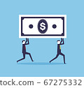 Business people holding big money 67275332