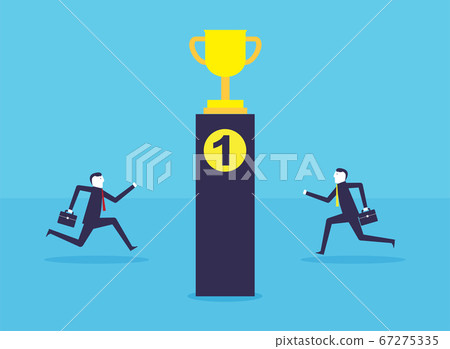 Business people get competition for trophy Business people get competition for trophy 67275335