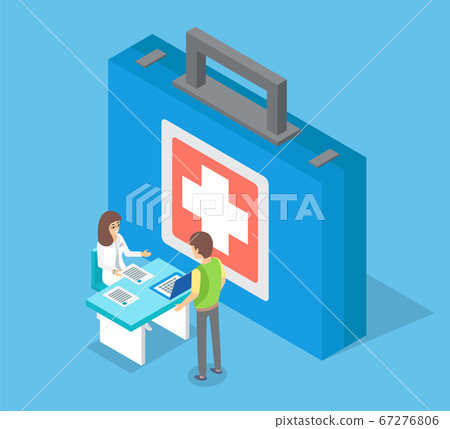 Patient came to medical clinic for consultation with doctor. Modern clinical analysis and treatment Patient came to medical clinic for consultation with doctor. Modern clinical analysis and treatment 67276806