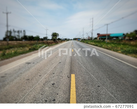 Yellow traffic line color And straight road Yellow traffic line color And straight road 67277091