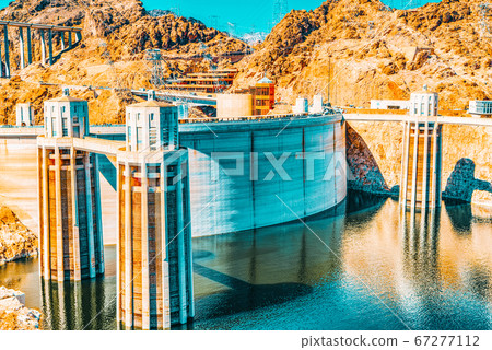 Famous and amazing Hoover Dam at Lake Mead, Nevada 67277112