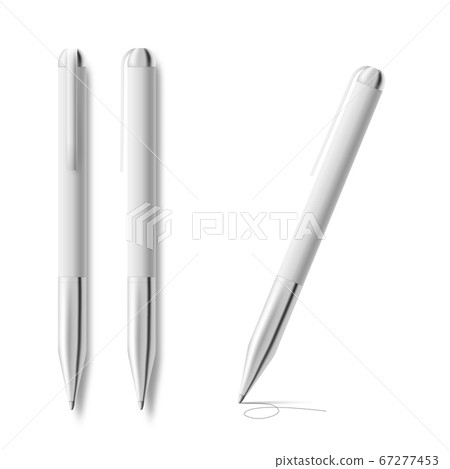 Pen Template Of Items In Various Angles 插圖素材 圖庫