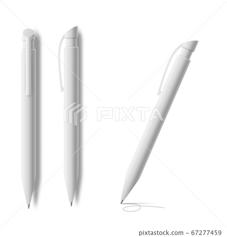 Ballpoint writing pen set of realistic vector mockups illustration isolated. 67277459