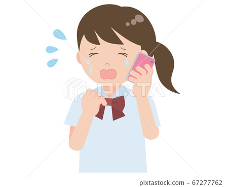 女學生在哭時談智能手機 67277762