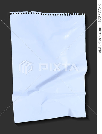 Crumpled piece of white parchment or baking paper on black concrete background. Top view. Copy space for text and design element. Crumpled piece of white parchment or baking paper on black concrete background. Top view. Copy space for text and design element. 67277788