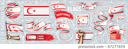 Vector set of the national flag of Northern Cyprus in various creative designs Vector set of the national flag of Northern Cyprus in various creative designs 67277859