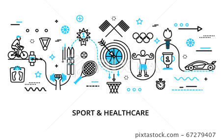 Concept of sport and healthy lifestyle - Stock Illustration [67279407 ...