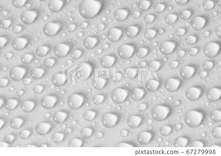 Water drops on gray background. Top view. Closeup. 67279998