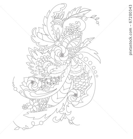 abstart Floral ornament pattern silhouette vector illustration abstart Floral ornament pattern silhouette vector illustration 67280343