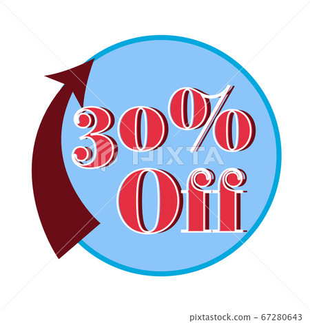 30% off label, flat vector illustration 30% off label, flat vector illustration 67280643