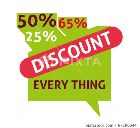 Discount everything label, flat vector Discount everything label, flat vector 67280644