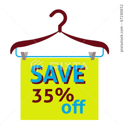 Save 35% off label, flat vector illustration Save 35% off label, flat vector illustration 67280652