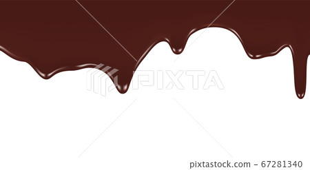 Melted chocolate dripping on white background - Stock Illustration  [67281340] - PIXTA