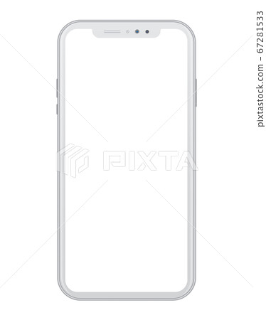 Modern white smart phone on white background Modern white smart phone on white background 67281533