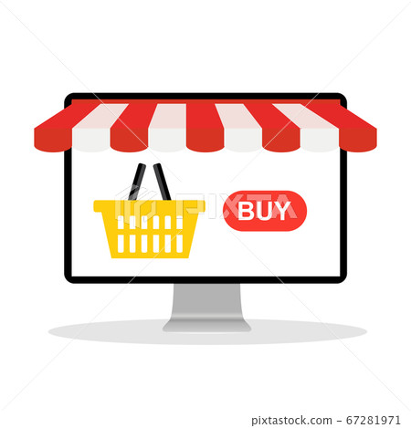 Online Shopping concept background with market on Online Shopping concept background with market on 67281971