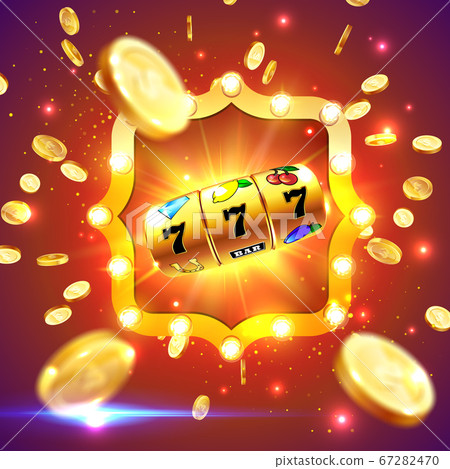 Golden slot machine wins the jackpot. Golden slot machine wins the jackpot. 67282470