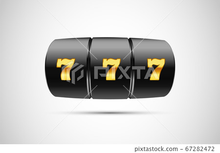 Lucky seven on slot machine. Vector. 67282472