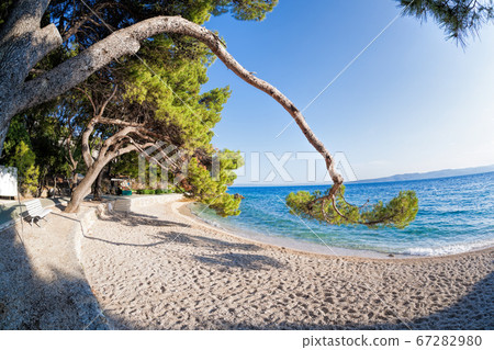 Amazing Croatian beaches against sunset in Brela, Dalmatia, Croatia Amazing Croatian beaches against sunset in Brela, Dalmatia, Croatia 67282980