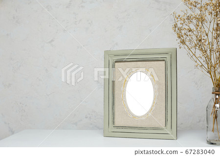 vintage frame mockup with flowers 67283040