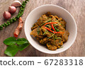 Stir Fried Mince Pork with Yellow Chili Curry Paste 67283318