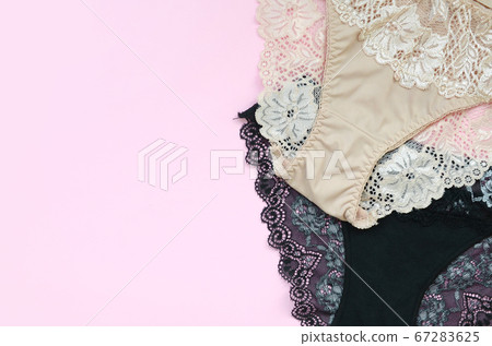 White, black and pink women underwear with lace on White, black and pink women underwear with lace on 67283625
