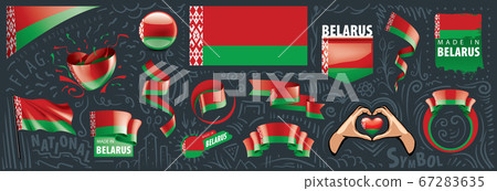 Vector set of the national flag of Belarus in various creative designs 67283635