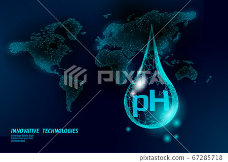 Water pH laboratory analysis chemistry science technology. World map global ecological problem lab data test. Medicine health solution concept vector illustration 67285718