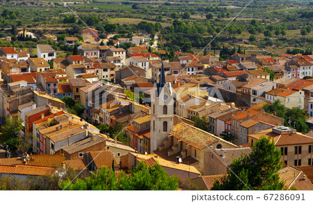 aerial view of the old town of Leucate, in France aerial view of the old town of Leucate, in France 67286091
