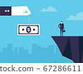Big hand making a money trap to businessman on the 67286611