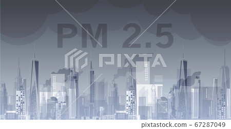 PM2.5 in city background architectural with drawings of modern for use web, magazine or poster vector design. 67287049