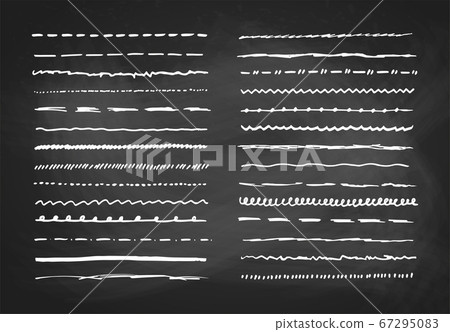 Marker hand drawn vector line border set and scribble design elements Marker hand drawn vector line border set and scribble design elements 67295083